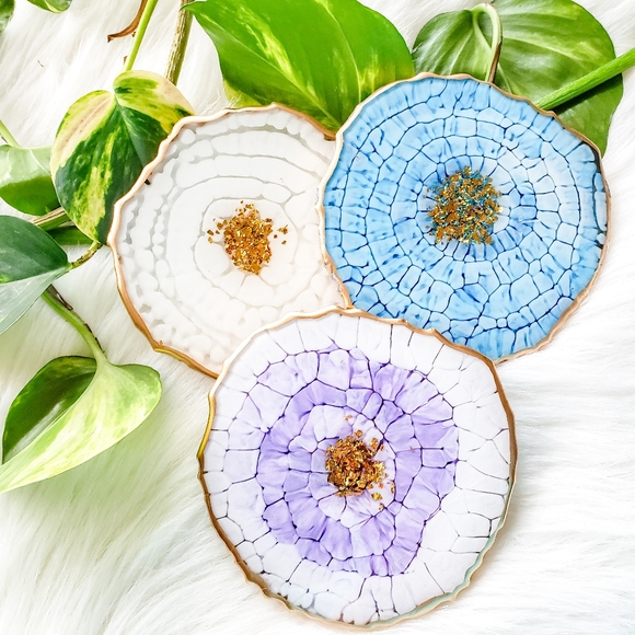 Resin Candle Accent, Large Coaster, Handmade - Picture 7 of 7